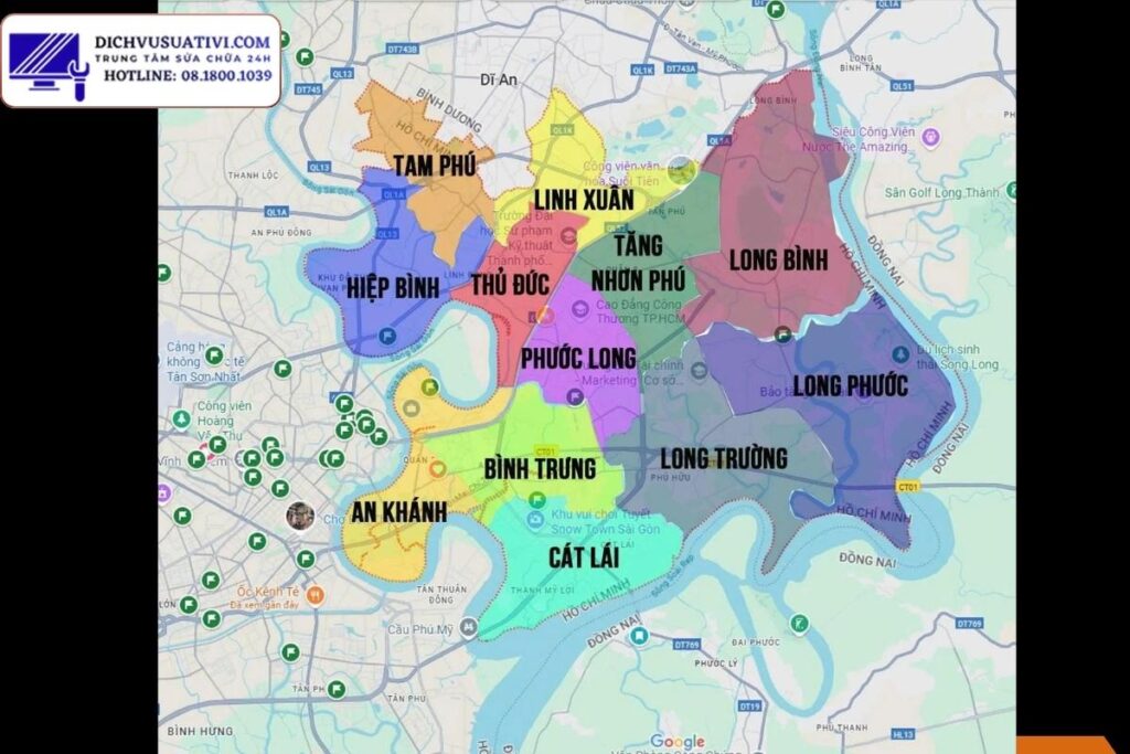 Khu vực nhận sửa tivi tại nhà Thủ Đức