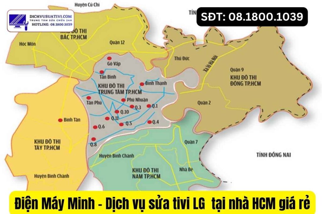 Khu vực Điện Máy Minh nhận sửa tivi LG tại nhà HCM