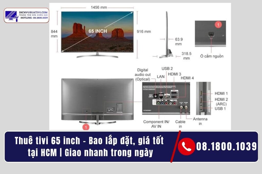 Thuê tivi 65 inch – Bao lắp đặt, giá tốt tại HCM _ Giao nhanh trong ngày