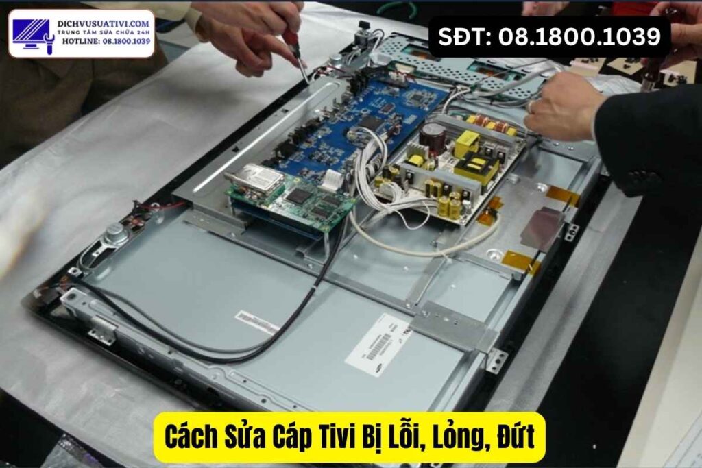 Cáp LVDS và cáp T-Con bên trong tivi
