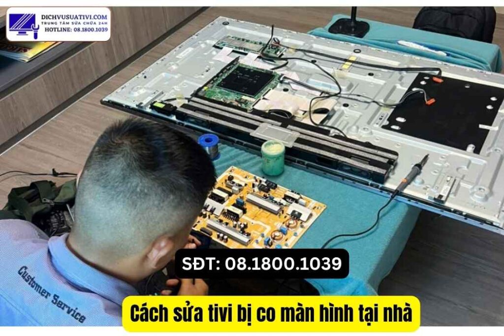 Điện Máy Minh kiểm tra và báo giá sửa tivi bị co màn hình trước khi sửa