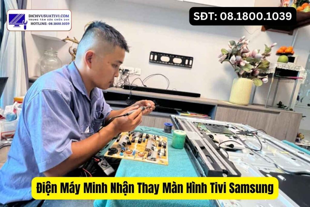 Tivi Samsung bị vỡ màn hình và chảy mực